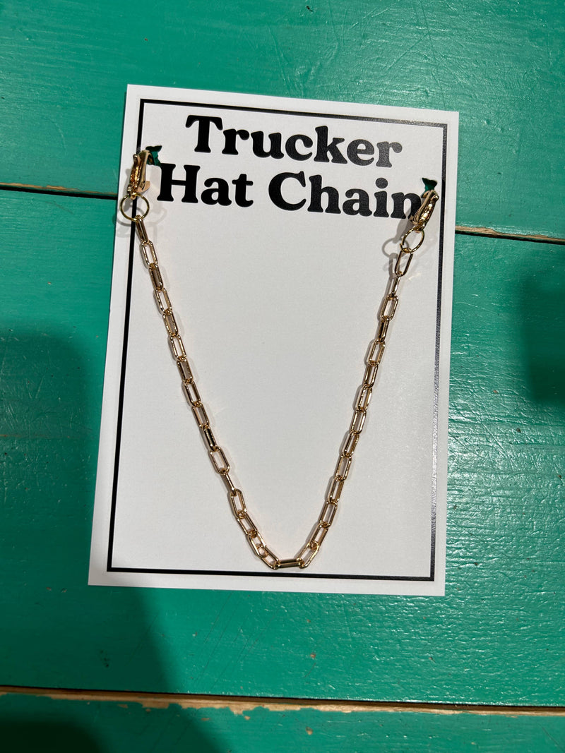 Small Paperclip Trucker Hat Chain: Gold