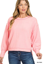 Brushed Oversized Exposed Detail Sweater