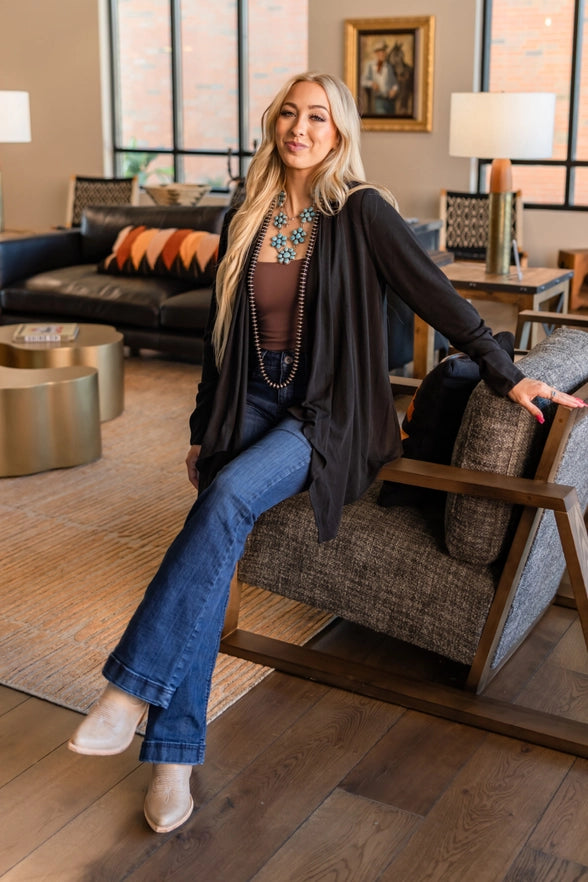 Soft Drape Open Cardigan