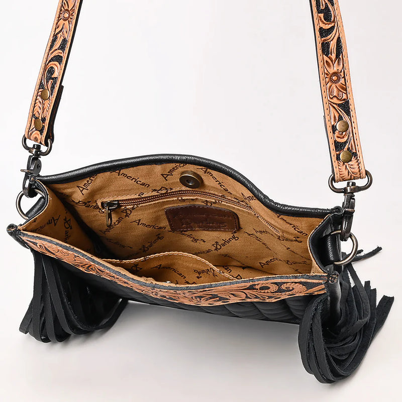 The Hand Tooled Cross body Tuck & Roll Design