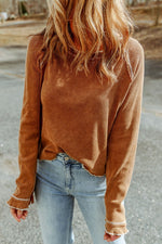 Waffle Textured Long Sleeve Top