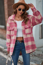 Miss Sparkling - Plaid flannel jacket: S / Pink