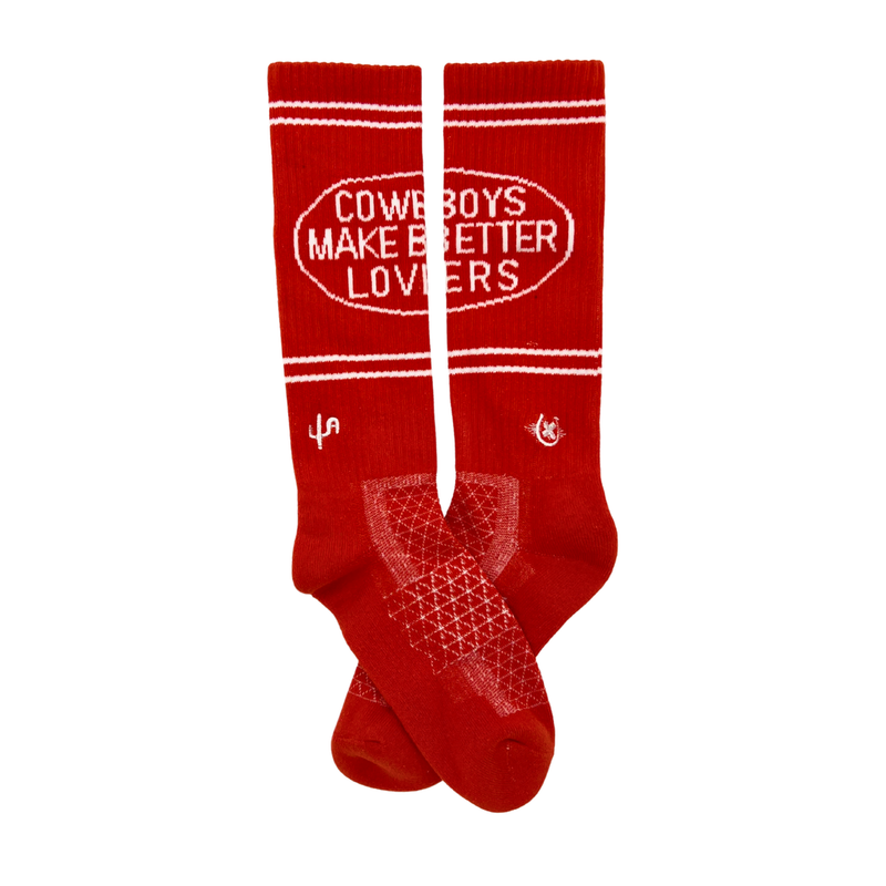 Cactus Alley-Cowboys Make Better Lovers Red Performance Socks