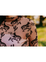 Printed Cactus & Cowboys Long sleeve Mesh