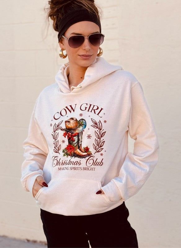 Cowgirl Club Christmas Club Graphic Hoodie