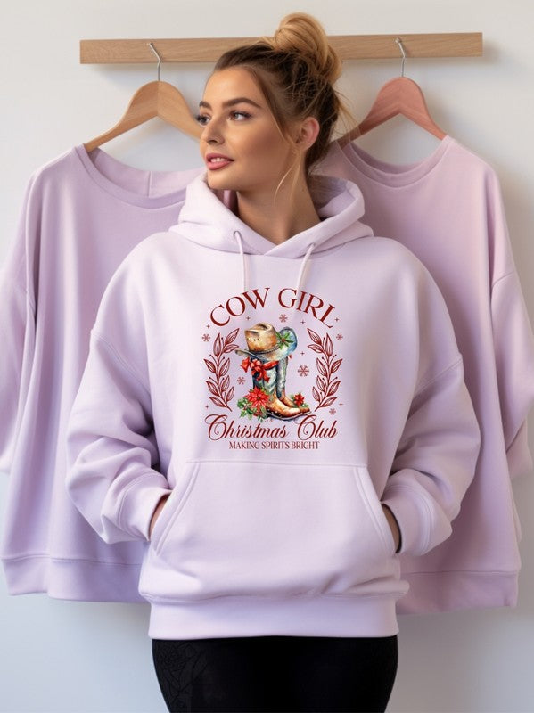 Cowgirl Club Christmas Club Graphic Hoodie