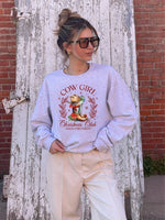 Cowgirl Christmas Club Cozy Crewneck Sweatshirt