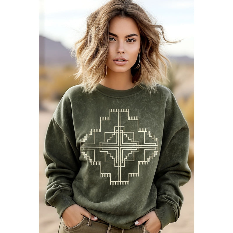 Aztec Puff Mineral Sweatshirt