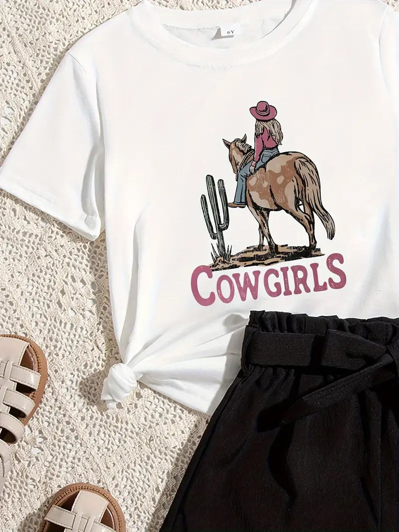 Youth Cowgirl Graphic T & Shorts