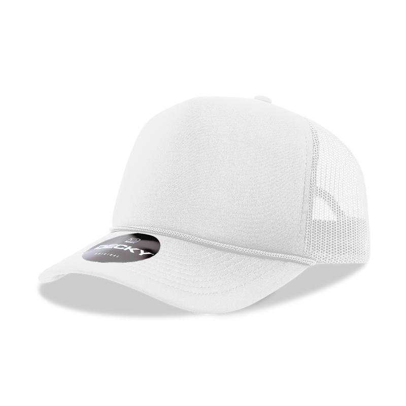 The Park Wholesale - Decky 6025 - Mid Profile, 5 Panel Foam Trucker Hat - 6025: Blk/Wht