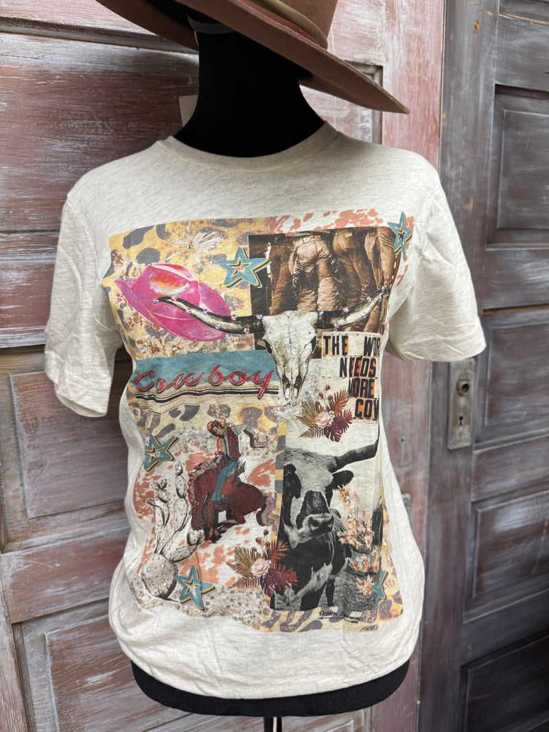 Bedazzled More Cowboy's Please Graphic T