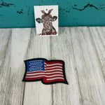AMERICAN WAVING FLAG IRON ON PATCH