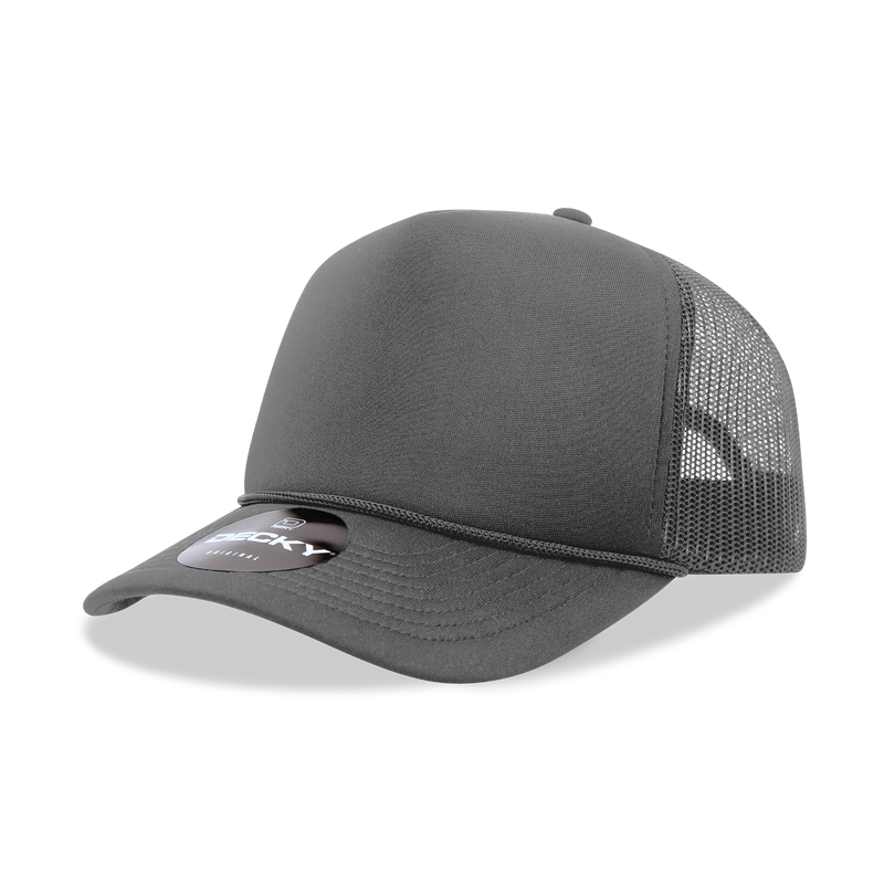 The Park Wholesale - Decky 6025 - Mid Profile, 5 Panel Foam Trucker Hat - 6025: Blk/Wht