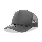 The Park Wholesale - Decky 6025 - Mid Profile, 5 Panel Foam Trucker Hat - 6025: Blk/Wht/Blk