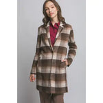 Long Sleeve Plaid Coat