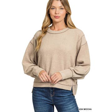 Brushed Oversized Exposed Detail Sweater