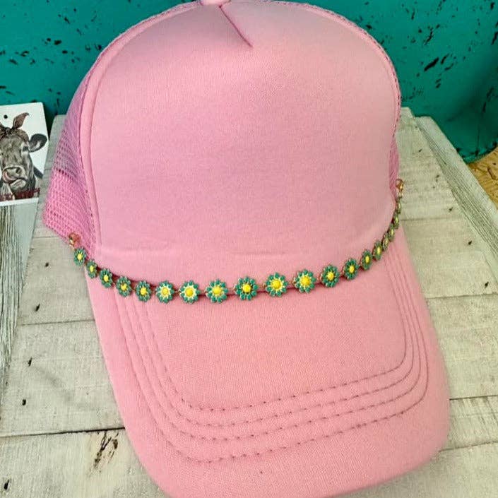 TURQUOISE & Gold Trucker Hat Chain