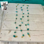 TURQUOISE & Gold Trucker Hat Chain