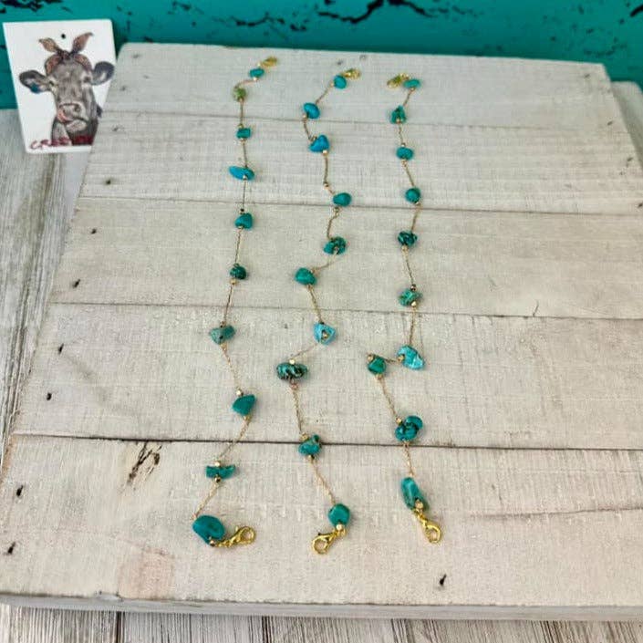 TURQUOISE & Gold Trucker Hat Chain