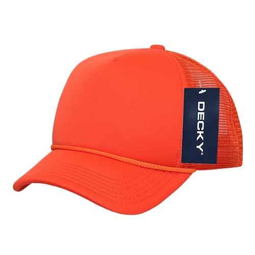 The Park Wholesale - Decky 7010 - Kids, Youth Trucker Foam Hats, Mesh Back - 7010: Orange/White