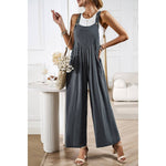 Supreme Fashion - Solid Wide Leg Pocketed Shoulder Tie Overalls: Light blue / S