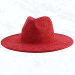 Suzie Q USA - Suede Large Eaves Peach Top Fedora Hat: Hot Pink