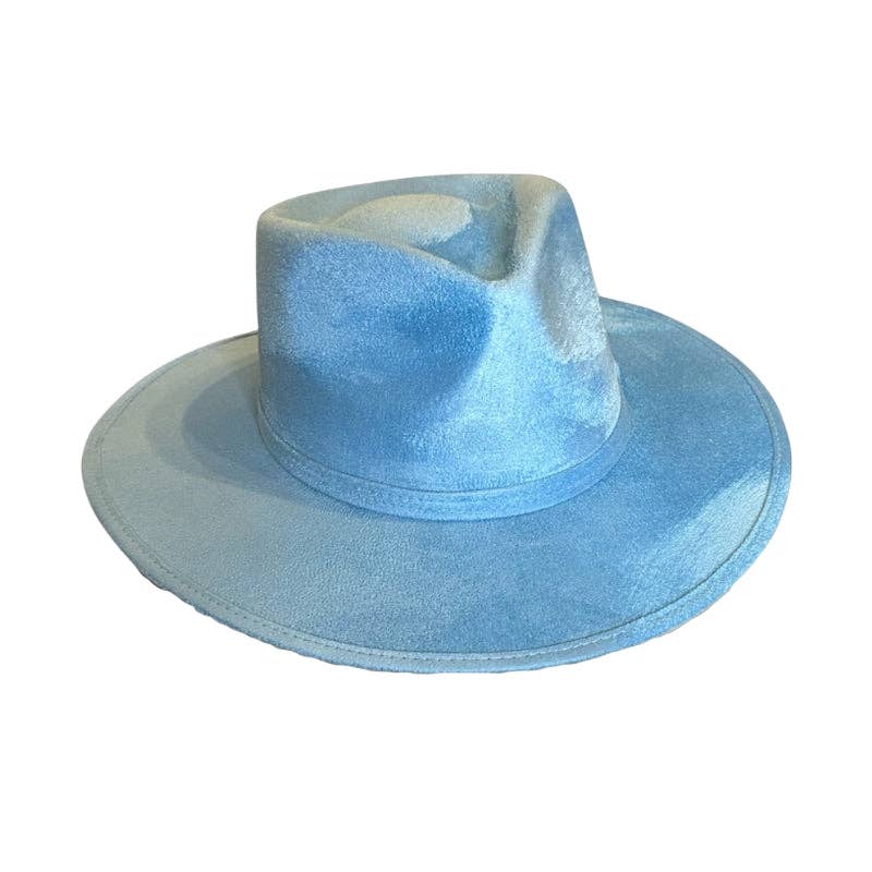 Nati Natash - Tear Drop Vegan Suede Rancher Flat Brim - W: Medium / Atlantic Blue