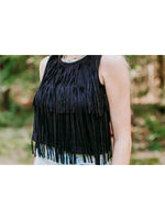 Suede Fringe Tank Top