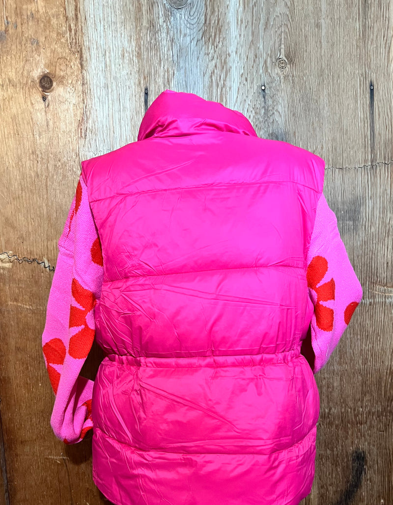 Puffer Vest w/ Toggle Waist