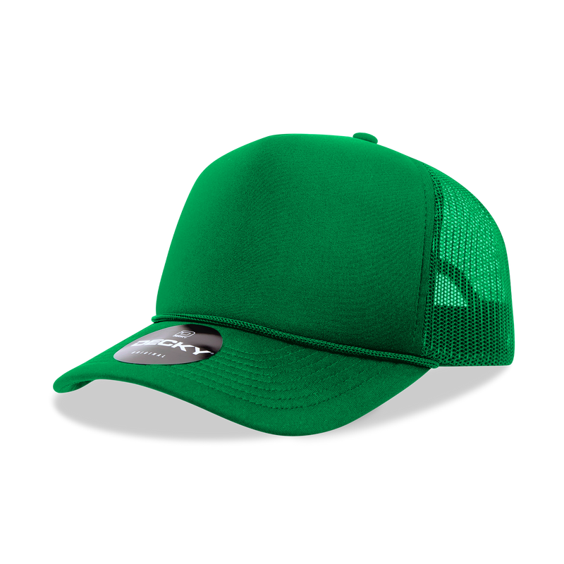 The Park Wholesale - Decky 6025 - Mid Profile, 5 Panel Foam Trucker Hat - 6025: Teal