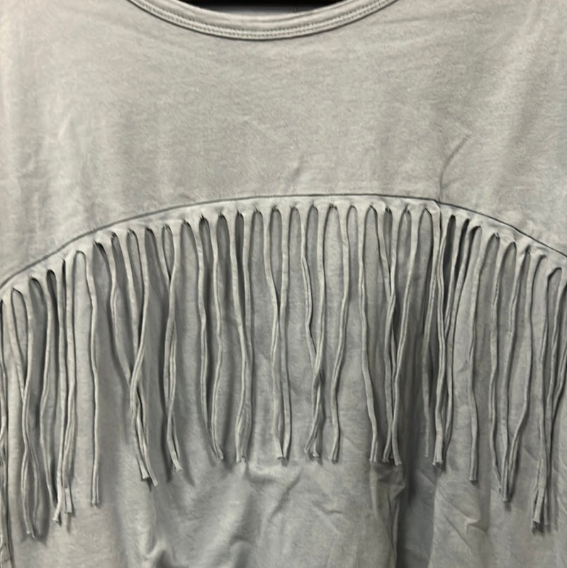 Denim Fringe Top