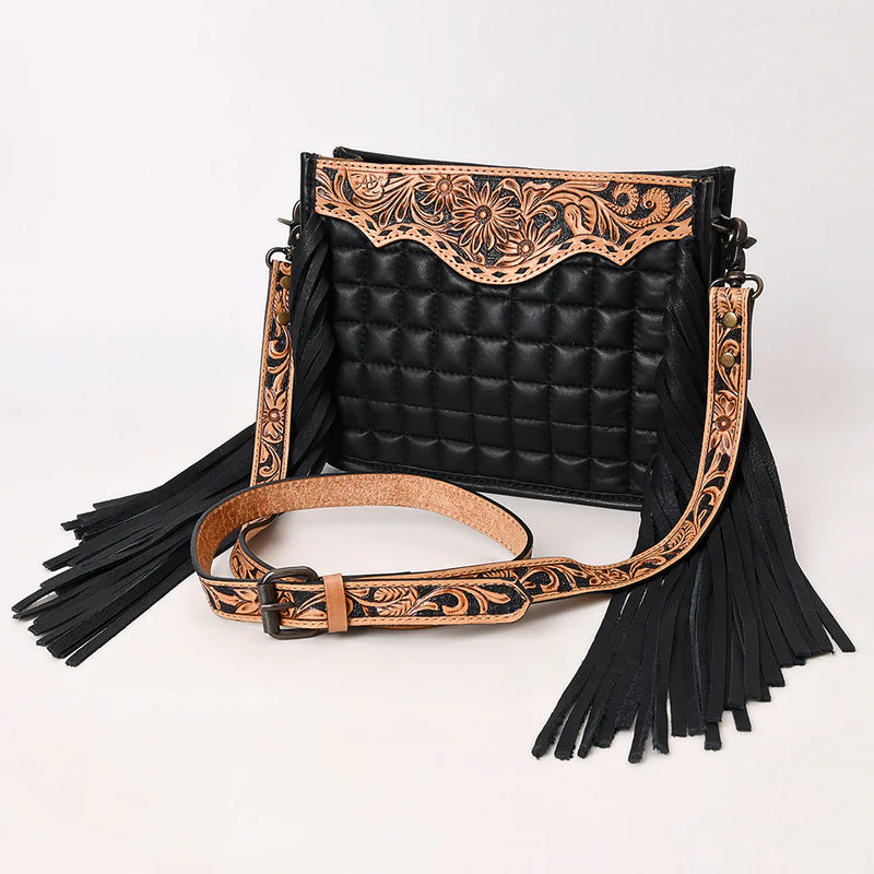 The Hand Tooled Cross body Tuck & Roll Design