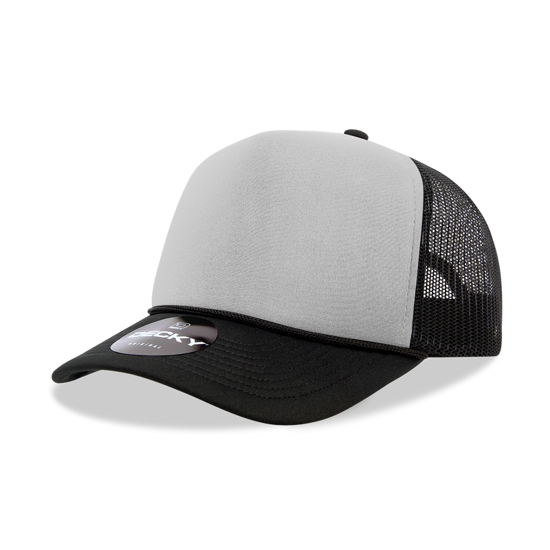 The Park Wholesale - Decky 6025 - Mid Profile, 5 Panel Foam Trucker Hat - 6025: Sky Blue