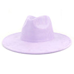 Suzie Q USA - Suede Large Eaves Peach Top Fedora Hat: Navy