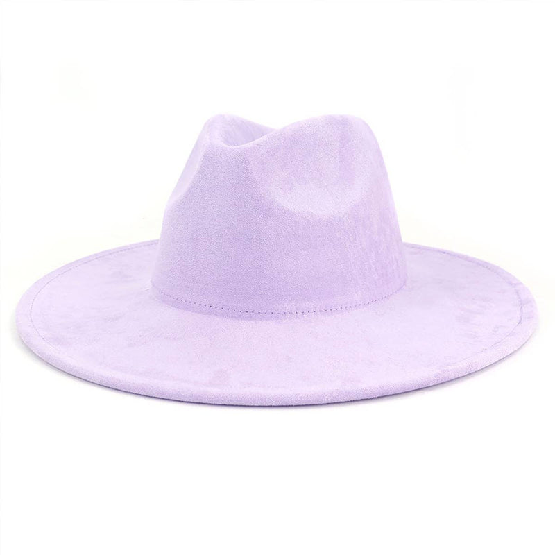 Suzie Q USA - Suede Large Eaves Peach Top Fedora Hat: Navy