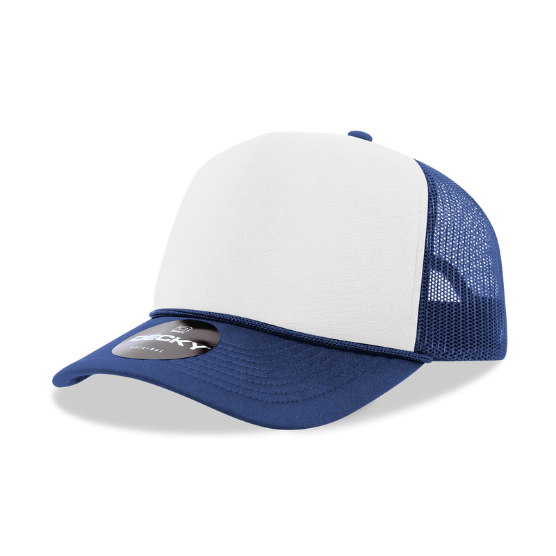 The Park Wholesale - Blank Trucker Foam Mesh 2-Tone Hats - Decky 210/6025: Navy