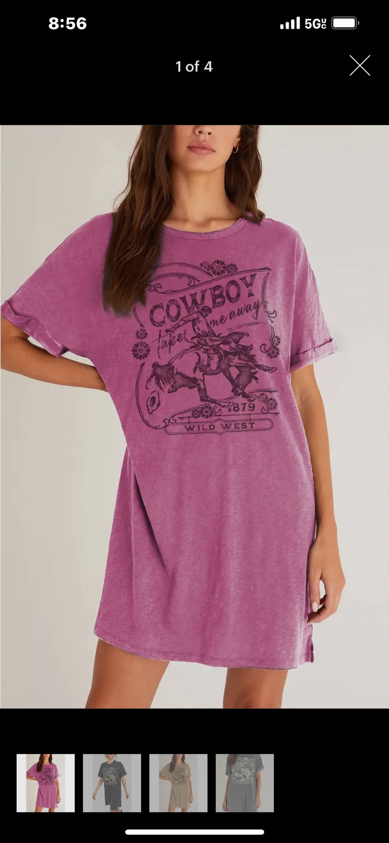 Western Graphic T-Shirt Dresses