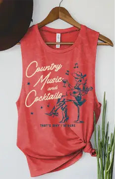 Country Music & Cocktails Tank Top