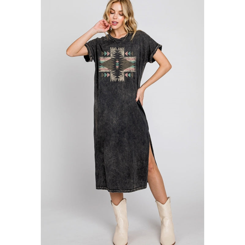 Aztec Mineral Graphic Dress