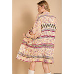 BOHO INSPIRED COLORFUL OPEN CARDIGAN MULTI Color