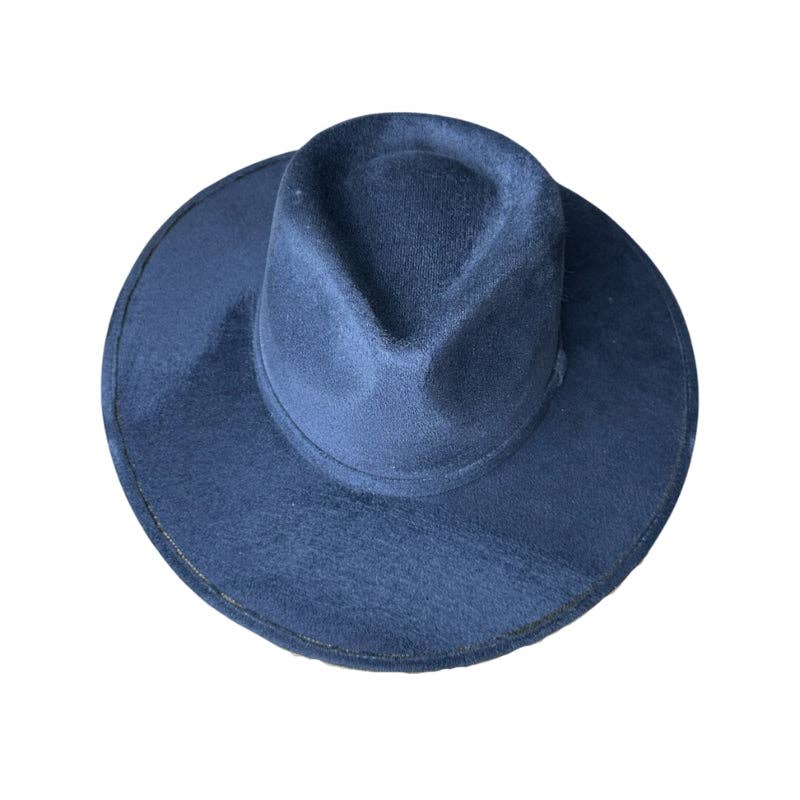 Nati Natash - Tear Drop Vegan Suede Rancher Flat Brim - W: Medium / Atlantic Blue