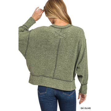 Brushed Oversized Exposed Detail Sweater