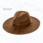 Suzie Q USA - Suede Large Eaves Peach Top Fedora Hat: Dark Grey