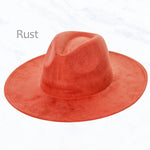 Suzie Q USA - Suede Large Eaves Peach Top Fedora Hat: Hot Pink