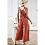 Supreme Fashion - Solid Wide Leg Pocketed Shoulder Tie Overalls: Light blue / M