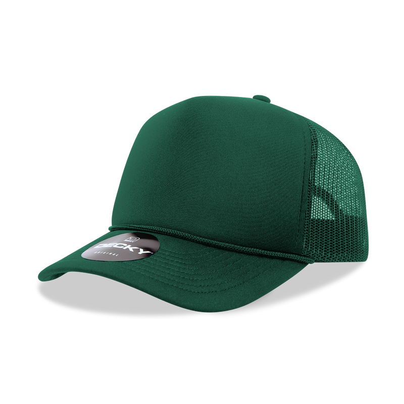 The Park Wholesale - Decky 6025 - Mid Profile, 5 Panel Foam Trucker Hat - 6025: Teal