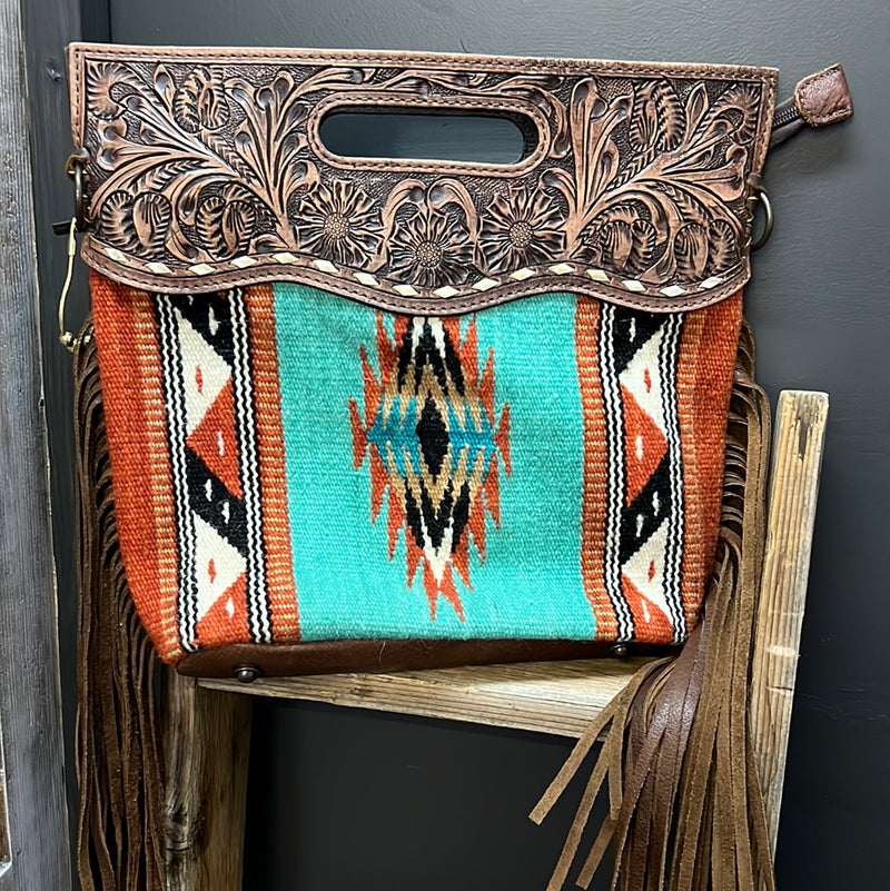 The Pickett Saddle Blanket Purse w/ side fringe