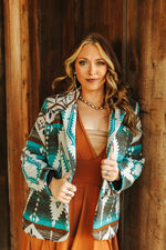 Turquoise Aztec Blazer