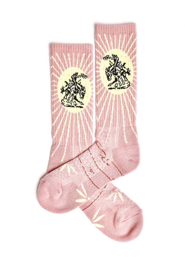 Fringe Bucking Dusty Pink Performance Sock