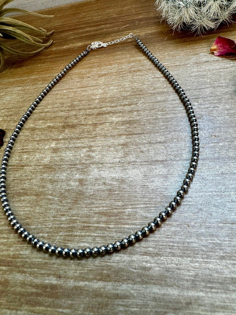 14 8imch 3 mm sterling silver pearls - choker